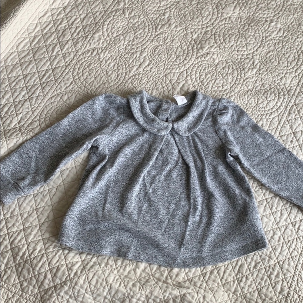 Baby gap grey white Peter Pan collar girls 18-24